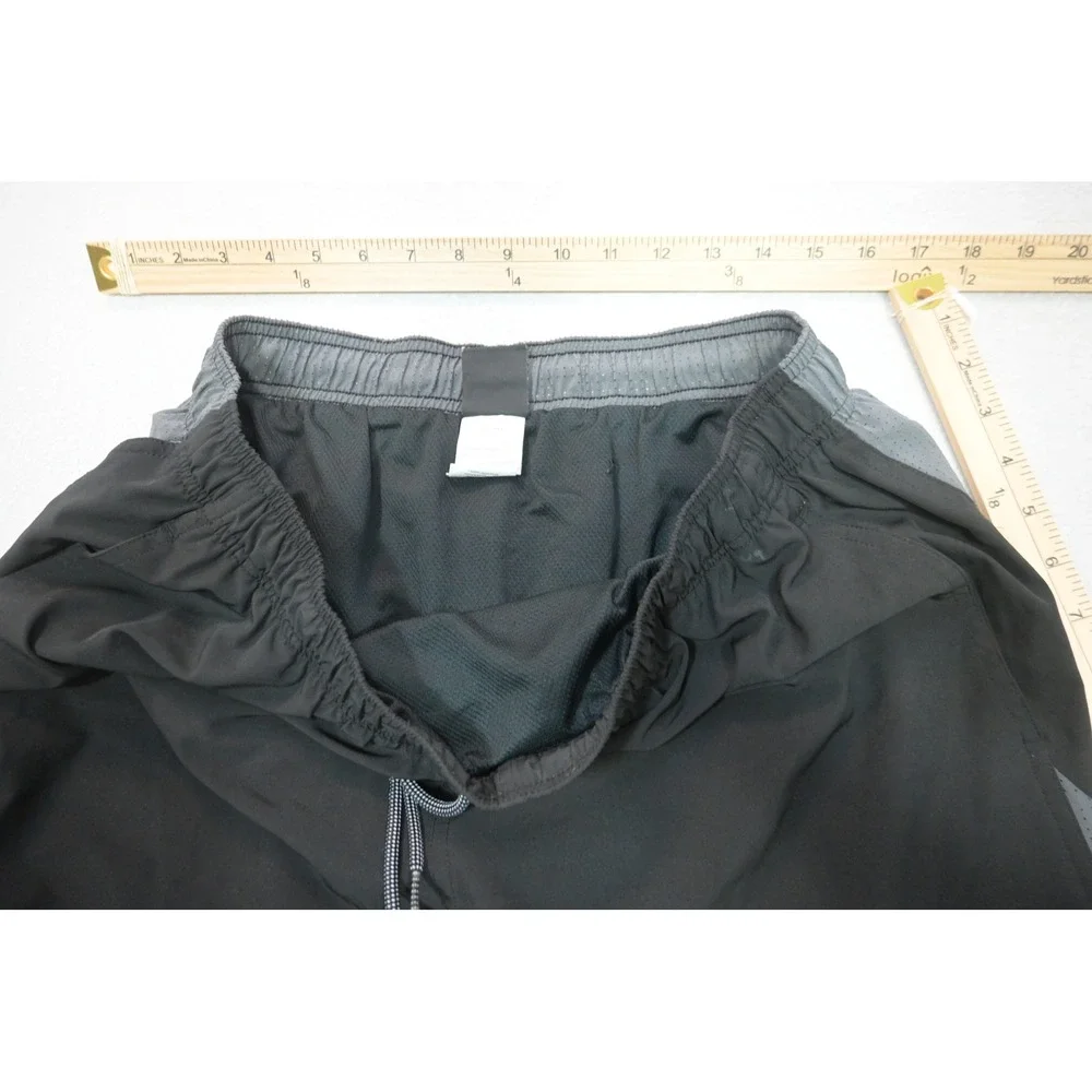 Nike Swim Trunks Men XL Black Grey Mesh Lined Drawstring Pockets Excellent